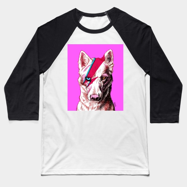 Bow-wow-Bowie Baseball T-Shirt by shiro